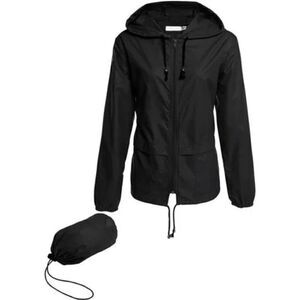 Women's Lightweight Hooded Raincoat Waterproof Packable Outdoor Rain Jacket